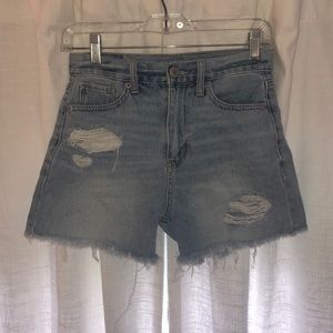 American Eagle High Waisted Mom Shorts Distressed
